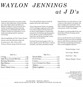 Waylon Jennings - At JD's